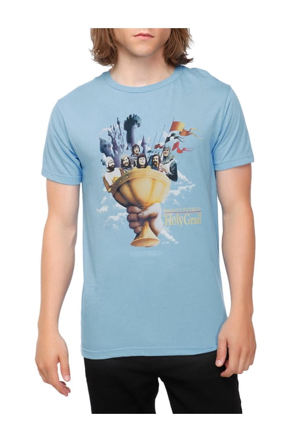 and the Holy Grail Men's Officially Licensed Poster Art Tee T-Shirt (Medium, Baby Blue)