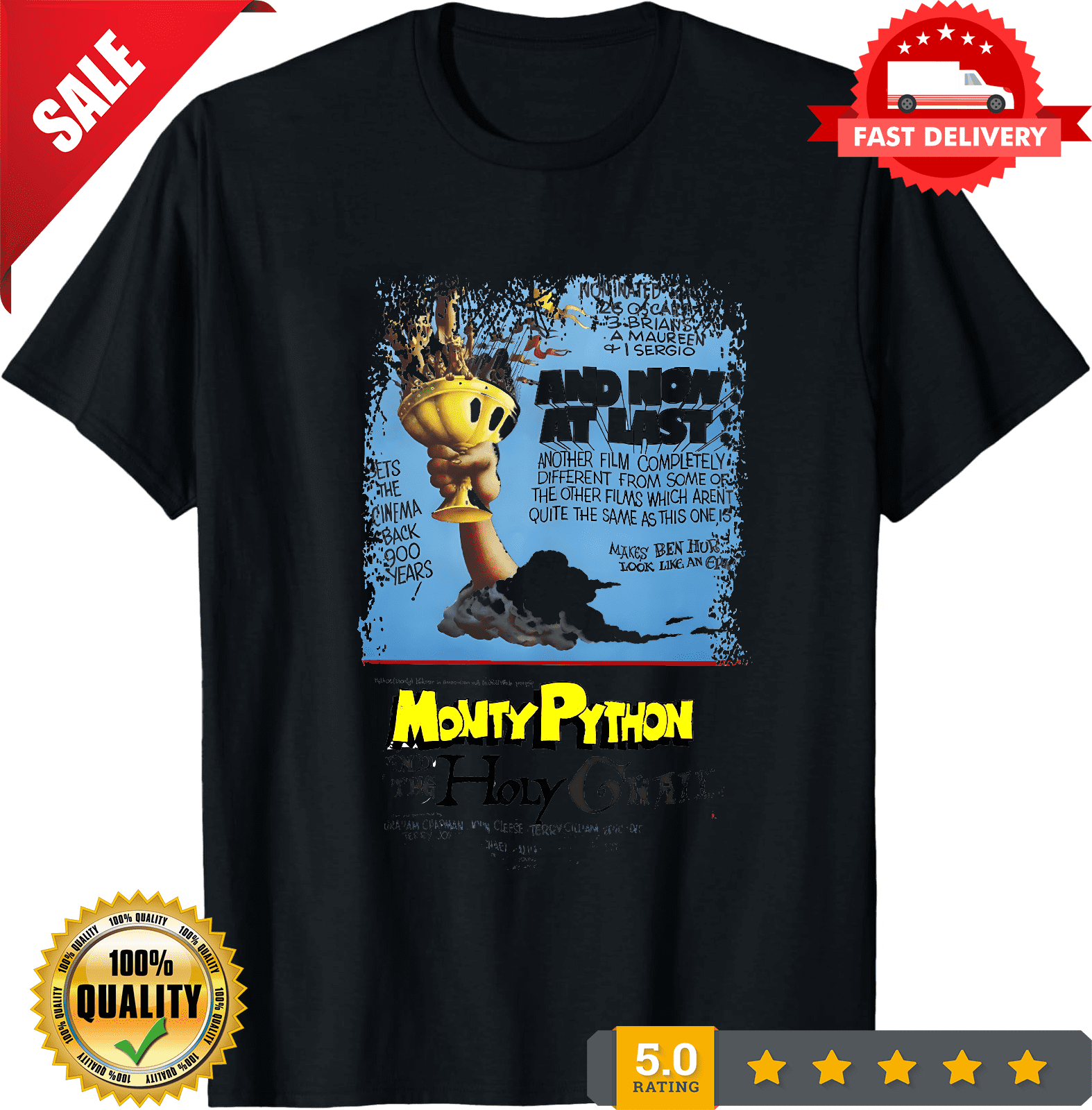 Monty Python & the Holy Grail - Movie Poster Inspired Unisex White T ...