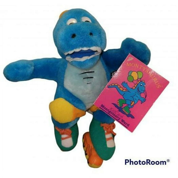 Montysaurus Roller-blading Dinosaur 11" Plush Montgomery Ward Kid Care by Accent Int'l Harvey IL