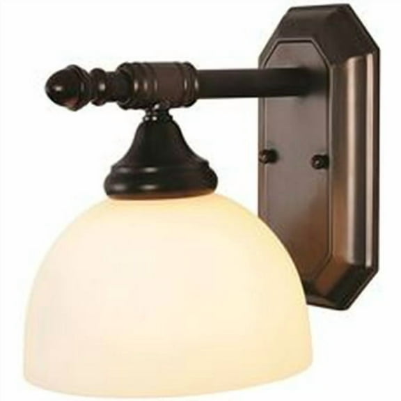 Monument 1-Light Decorative Vanity Fixture, White Etched Opal Glass, 7 X 9 X 9 In., Oil Rubbed Bronze*