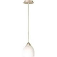 thumbnail image 1 of Monument 1-Light Pendant With Frosted Opal Glass, Brushed Nickel, 6 X 11-3/4 In., 1 100-Watt E26 Base Bulb (Not Included), 1 of 1