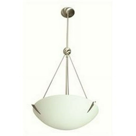 Monument 2-Light Pendant With Sandblasted Glass, Brushed Nickel, 17 X 41-1/2 In., 3 60-Watt E26 Base Bulb (Not Included)