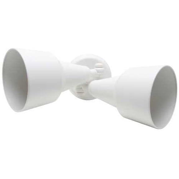 Monument 671228 Dual-Head Floodlight with 2 150W Par Lamps, White