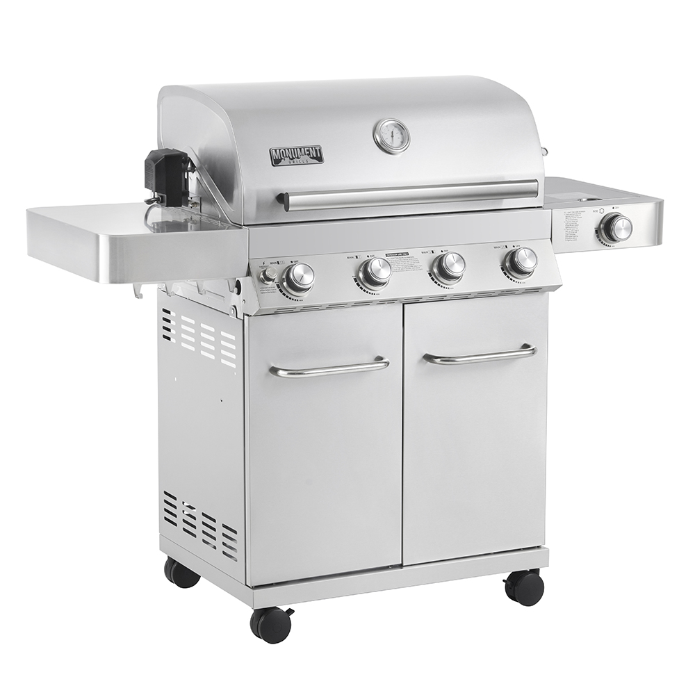 Monument Grills 17842 Stainless Steel 4 Burner Propane Gas Grill with Rotisserie - image 1 of 10