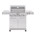 thumbnail image 1 of Monument Grills 4-Burner Propane Gas Grill with Stainless Steel Finish, Clear View Lid, LED Controls, Side Burner, 1 of 11