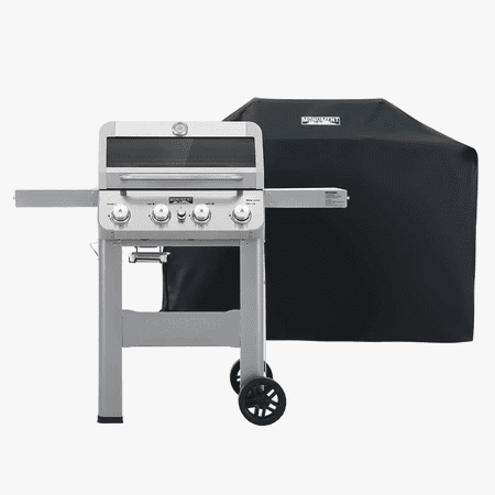 Monument Clearview 35633 Stainless steel 4 -Burner Liquid Propane Gas Grill 2 -Side Burner
