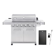 Monument Grills 6+1 Burner Propane Gas Grill, 84,000 BTU Stainless Steel BBQ Grill, LED Controls, Free Rotisserie Kit & Griddle Plate, Easy Cleanup, 77352