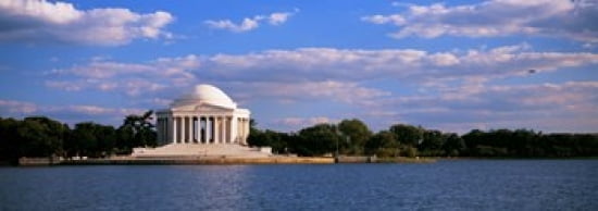 Monument On The Waterfront Jefferson Memorial Washington DC District Of Columbia USA Canvas Art - Panoramic Images (36 x 13)