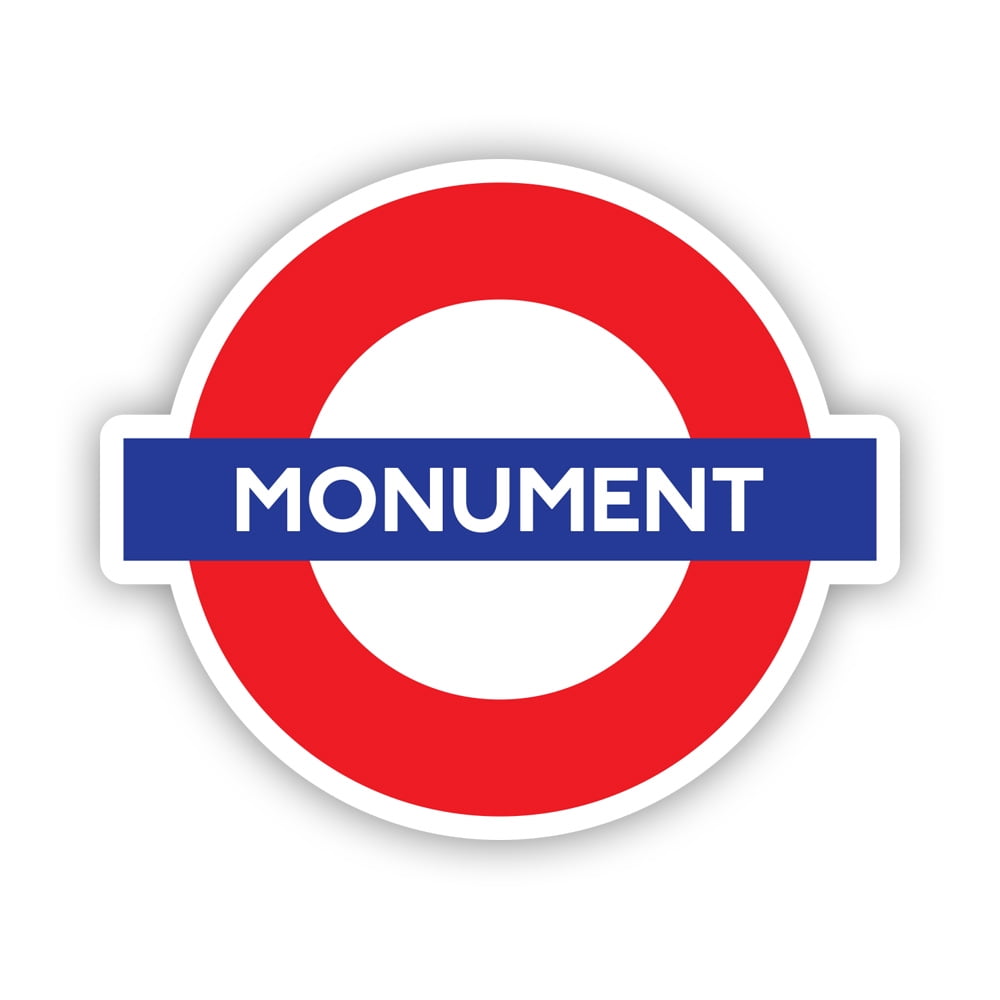 Monument Tube Sign Roundel Sticker Decal - Self Adhesive Vinyl ...