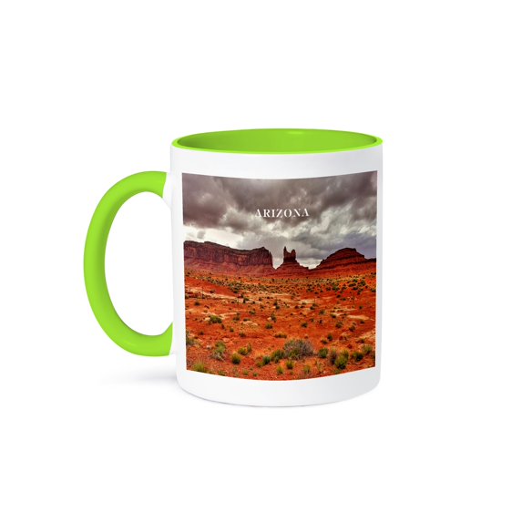 3dRose, Monument Valley Arizona, 11oz Two-Tone Green Mug