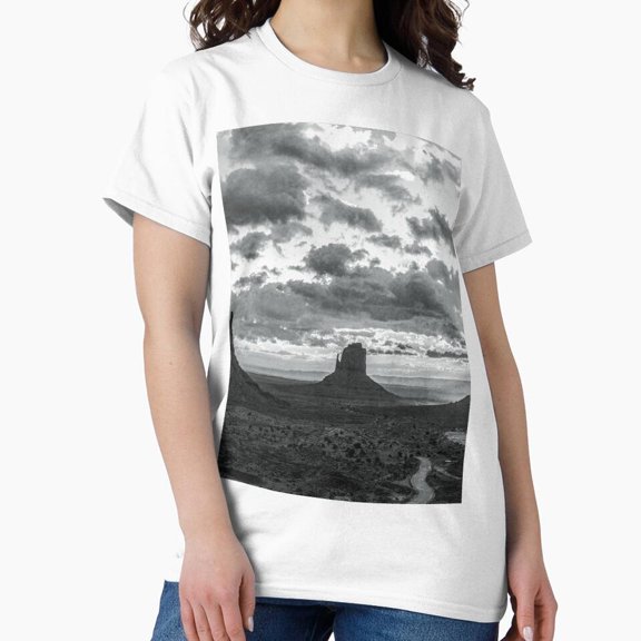 Monument Valley Fire Sunset Summer Heat Nature Photography Black And White T-Shirt V2
