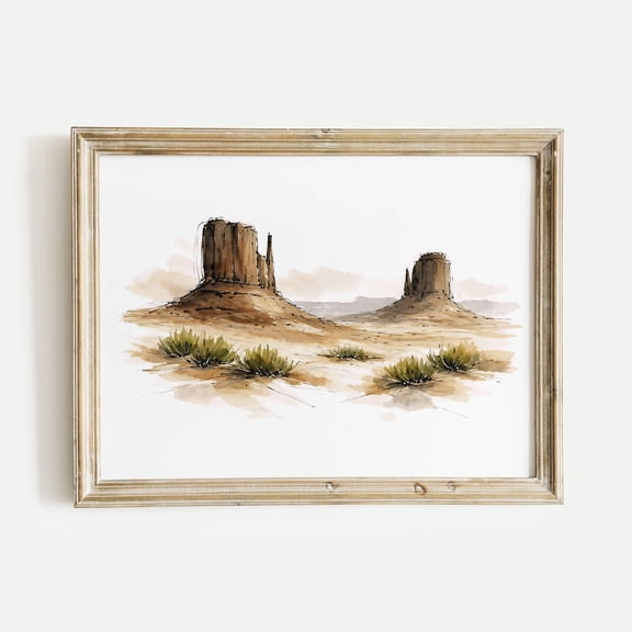Monument Valley Ink US Monument Wall Art American Landscape Wall Art National Park Decor Nature Home Office Gift Unframed Paper Print