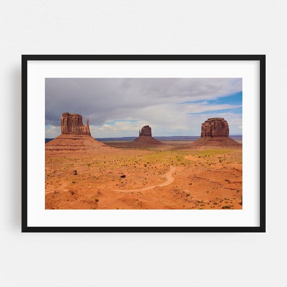 Monument Valley - Oljato-Monument Valley Arizona Photography Desert Landscape Scenic Nature Travel Poster Wilderness Rustic Black Framed Wall Art Print 20 x 30 inches