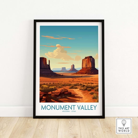 Monument Valley Poster Poster Travel Poster Home Decor Poster Gift Illustration Artwork Birthday Present , Poster Print Only