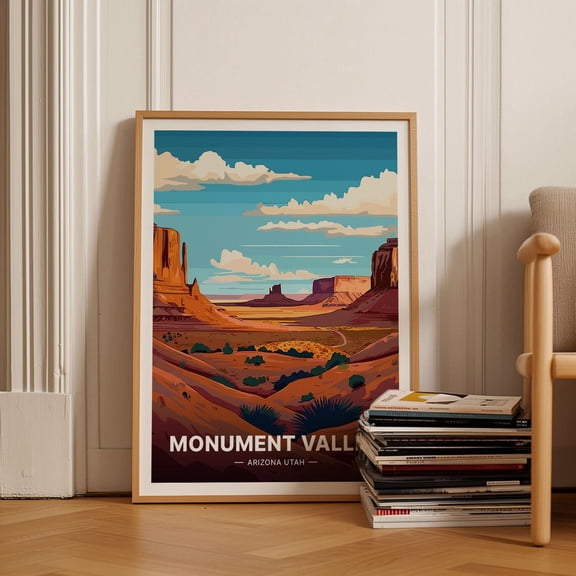 Monument Valley Poster, Travel Wall Art, Scenic Landscape Print, Home Office Decor, Unique Birthday Gift Idea Wall Art, Modern Wall Decor, 8x12 UNFRAMED