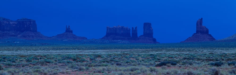 Monument Valley Rain Storm Arizona Canvas Art - Panoramic Images (36 x 12)