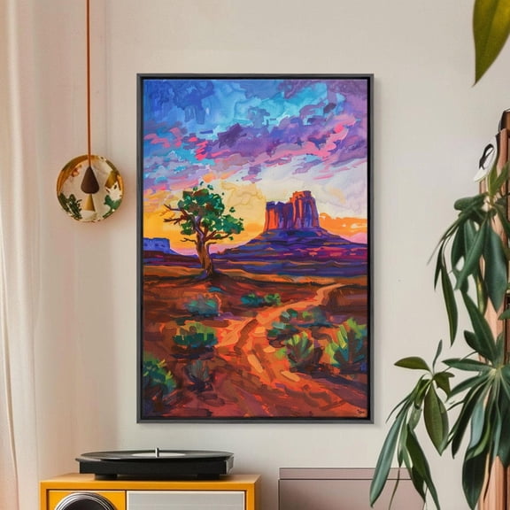 Monument Valley Sunset Vibrant Desert Landscape Art Unframed Paper Print