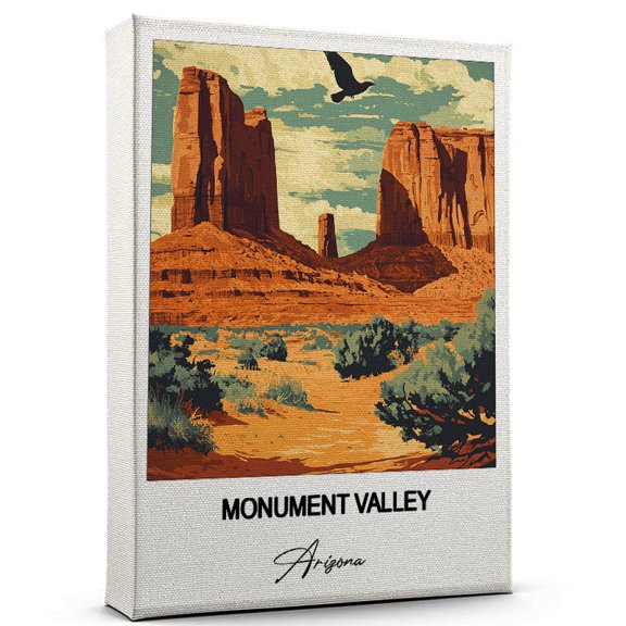 Monument Valley Travel Canvas Wall Art Nature-Inspired Travel Decor with Scenic Views Arizona Canvas Wall Print A Captivating Gift for Adventure Seekers