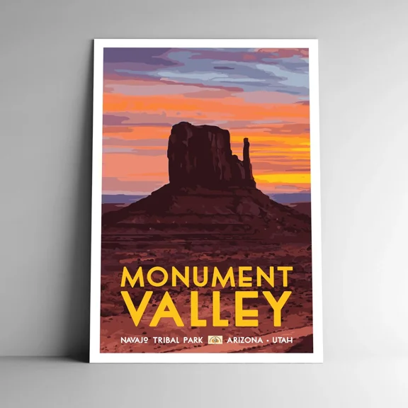 Monument Valley Travel Poster Print Arizona Utah Usa Home Decor Office Wall Art