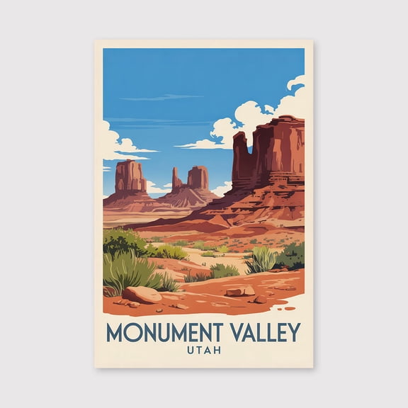 Monument Valley Travel Print Canvas Wall Art, Monument Valley Wall Hanging Home Decor Arizona Art Canvas Monument Valley Arizona Desert Art-1WN286