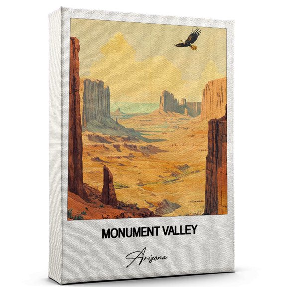 Monument Valley Travel Print on Canvas  Arizona Canvas  Great for Travel Enthusiasts, Perfect for Home & Office Decor