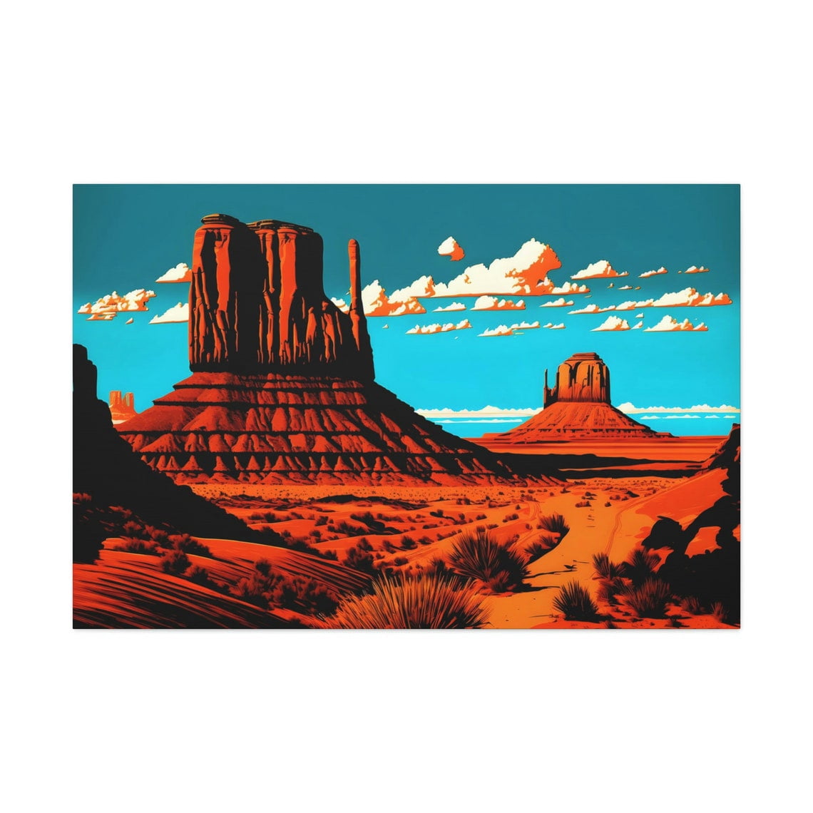 Monument Valley Wall Art Print, Iconic Southwestern Desert Buttes And ...