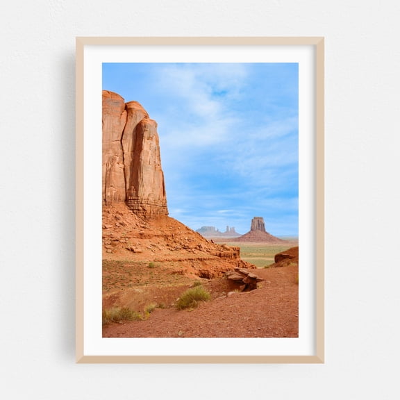 Monument Valley XV - Oljato-Monument Valley Arizona Photography Desert Landscape Scenic Nature Wilderness Travel Poster Rustic Oak Framed Wall Art Print 5 x 7 inches