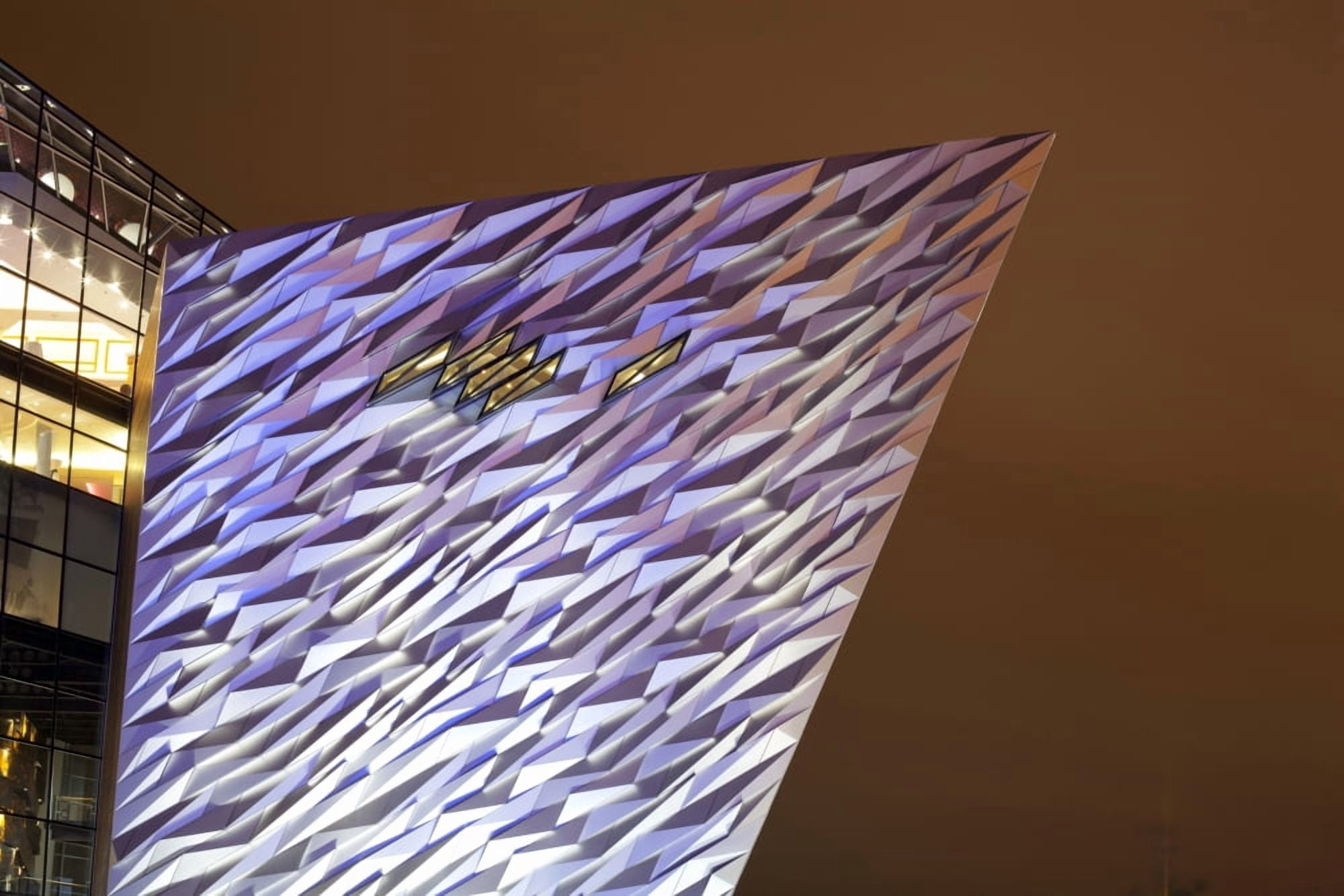 Monument at night Titanic Belfast Belfast County Antrim Northern Ireland Canvas Art - Panoramic Images (36 x 12)