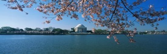 Monument at the waterfront Jefferson Memorial Potomac River Washington DC USA Canvas Art - Panoramic Images (36 x 12)