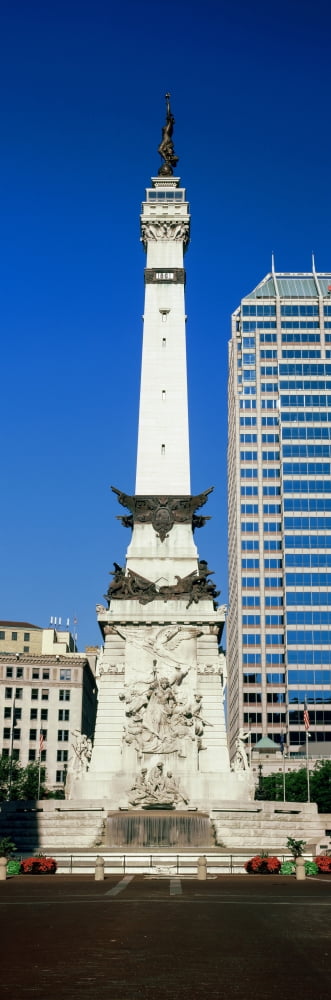 Monument in a city Soldiers and Sailors Monument Indianapolis Indiana USA Canvas Art - Panoramic Images (27 x 9)