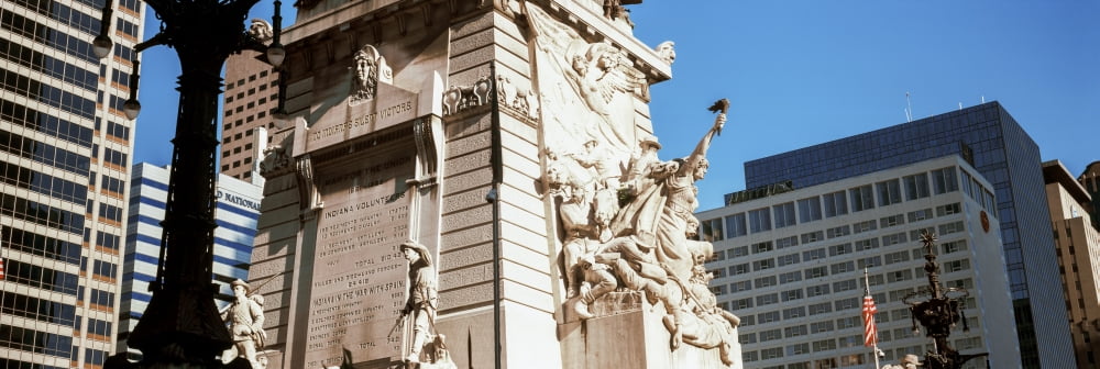 Monument in a city Soldiers and Sailors Monument Indianapolis Indiana USA Canvas Art - Panoramic Images (36 x 12)