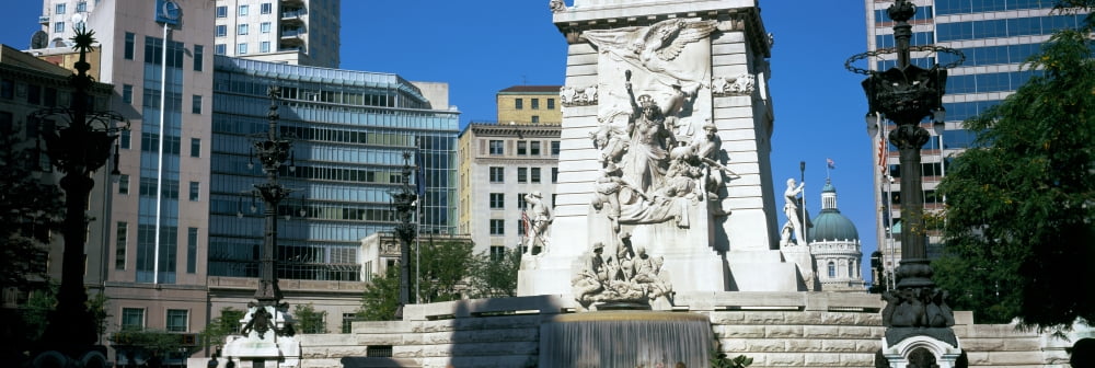 Monument in a city Soldiers and Sailors Monument Indianapolis Indiana USA Canvas Art - Panoramic Images (36 x 12)