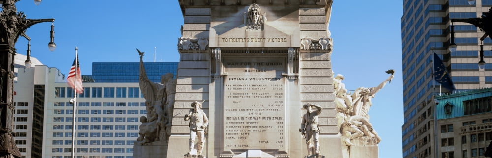 Monument in a city Soldiers and Sailors Monument Indianapolis Indiana USA Canvas Art - Panoramic Images (36 x 12)