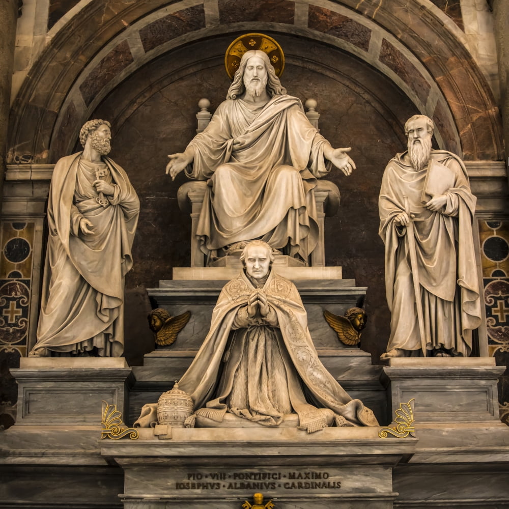 Monument to Pius VIII Saint Peters Basilica Rome Italy Canvas Art - Reynold Mainse Design Pics (24 x 24)