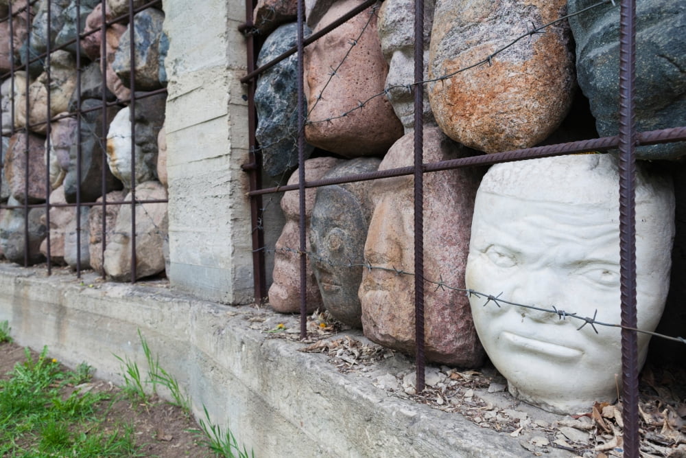 Monument to victims of Soviet-era prison camps by Evgeny Chubarov at Art Muzeon Sculpture Park Zamoskvorechiye-Area Moscow Russia Canvas Art - Panoramic Images (36 x 12)