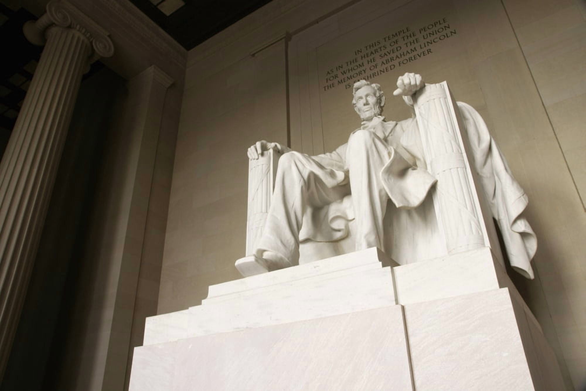 Monumental Statue Of Abraham Lincoln In The Lincoln Memorial Canvas Art - Marc Jackson Design Pics (38 x 24)