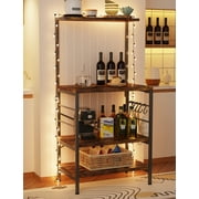 Monvane Kitchen Baker's Rack Storage Shelf Microwave Cart Oven Stand Coffee Bar ,Brown