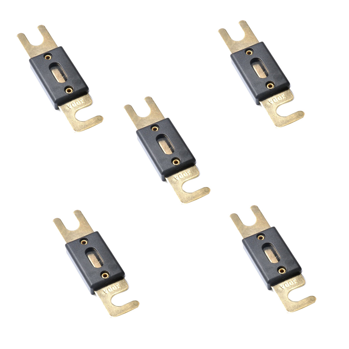 Monyance 300Amp fues 5pcs ANL Fuses 300 Amp Gold Plated(3.15X0.87X0.35Inches)
