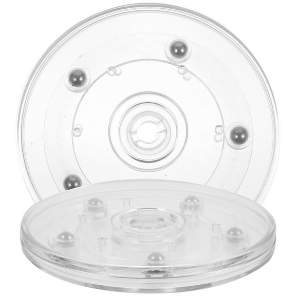 Monyance 360-degree Rotating Turntable 2Pcs Clear Acrylic Turntable 360-degree Rotating Turntable Turntable Desktop Turntable(3.94X3.94X0.47Inches)
