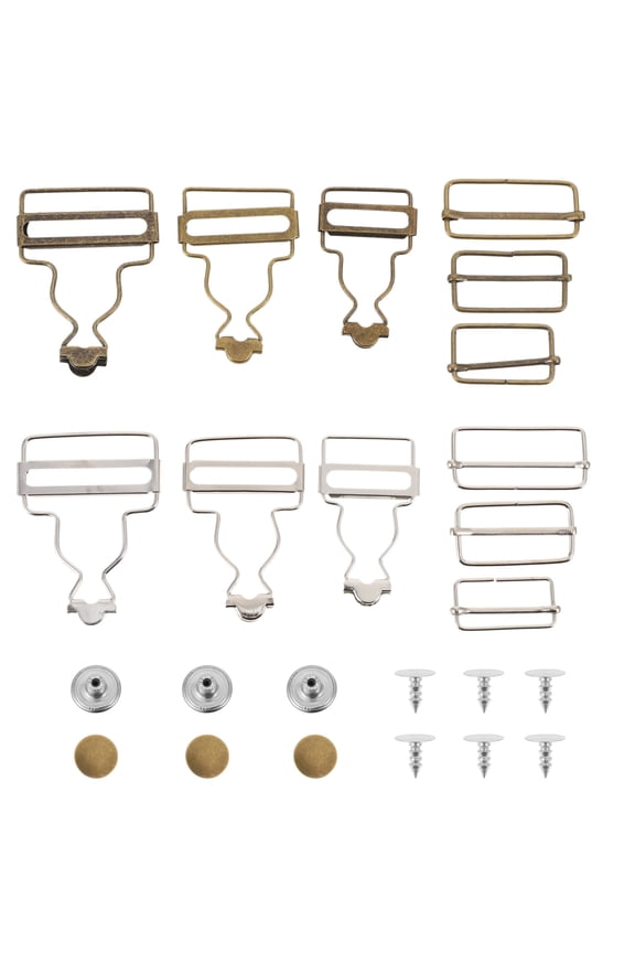 Adjustable Buttons Overall Buckle Replacement Clips for Suspender Trousers (2 Boxes)(1.26X0.71X0.04Inches)