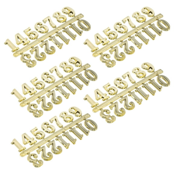 Monyance Arabic Clock Numbers Digital Wall Clock Numerals 5 Sets Arabic Numbers Replacement Parts 2cm Golden(5.04X2.05X0.12Inches)