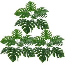 Monyance Artificial Monstera 3pc Artificial Tropical Leaves with Stems for Luau Party Decor(12.6X4.72X0.2Inches)