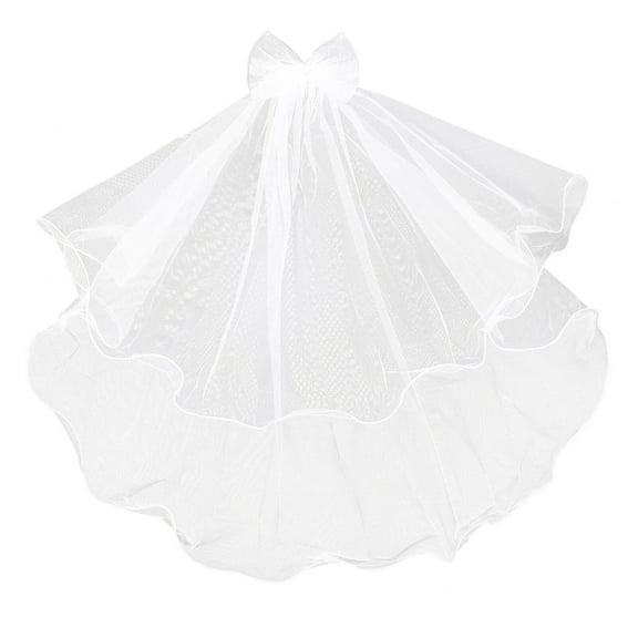 Monyance Bridal Veil Veil Headpiece Wedding Girl Headband Bride Flower Hair Accessories Bridal White Child Bow Comb Communion Elegant First(27.56X22.44X0.2Inches)