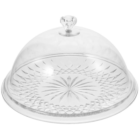 Monyance Cake Stand Clear Plastic Cake Stand with Dome Cover for Desserts and Snacks(8.46X8.46X5.12Inches)