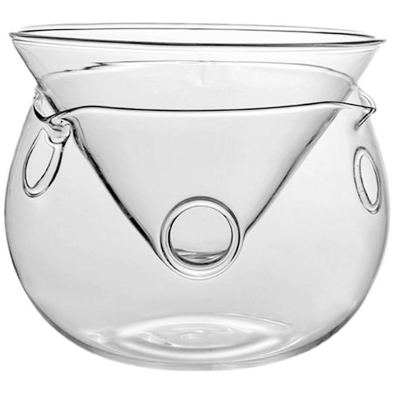 Monyance Creative Glass Bowl 1 Set of Glass Salad Bowl Household Food Serving Bowl with Dry Ice Container for Bar(4.92X4.92X4.13Inches)
