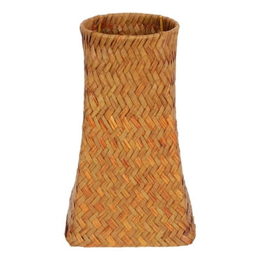 Monyance Decorative Flower Pot Large Vintage Rattan Vase Organizer - Home Decor Gift(7.87X4.92X4.92Inches)