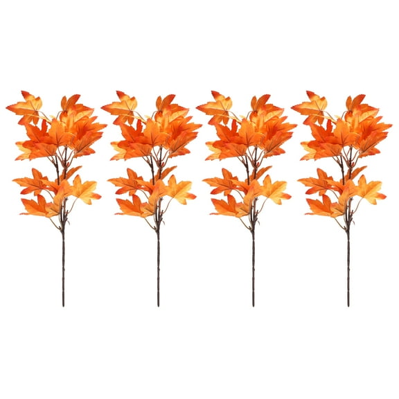 Monyance Decorative Leaves Artificial Maple Leaves Branches 4Pcs for Fall Decor(15.35X9.06X1.97Inches)