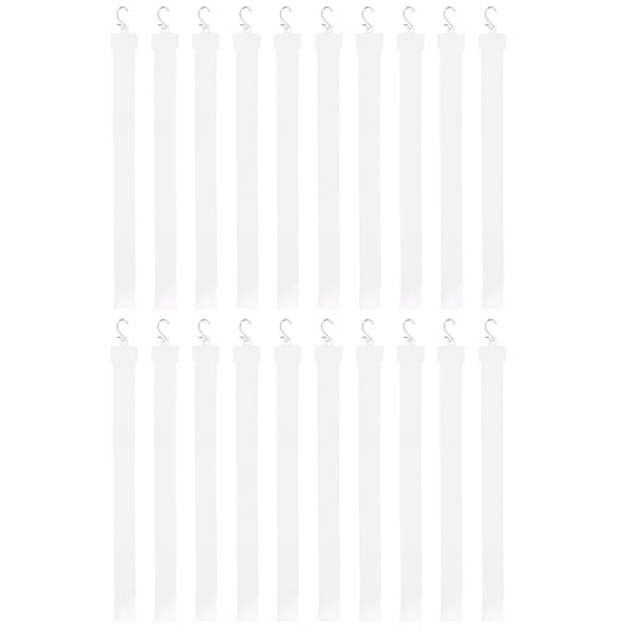 Monyance Display Strip 20x Hanging Merchandise Strips w/ Hook for Retail Store Display - 50cm White(19.69X1.57X0.04Inches)