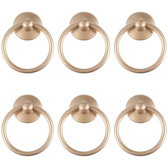 Monyance Drawer Handle Gold Cabinet Rings 6pcs European Style Furniture Knobs(1.97X1.65X0.51Inches)
