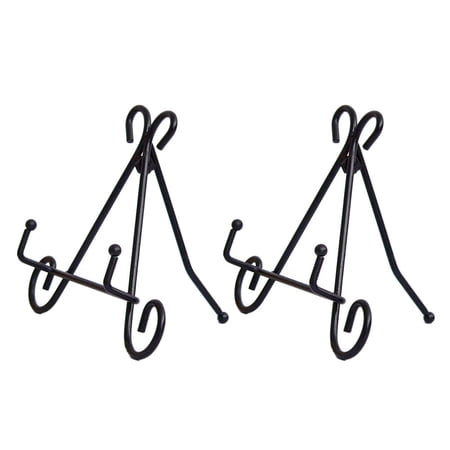 Monyance European style display stand 2 Pack Black Display Stand Easel Plate Photo Picture Frame Book Holder(5.51X3.94X4.53Inches)